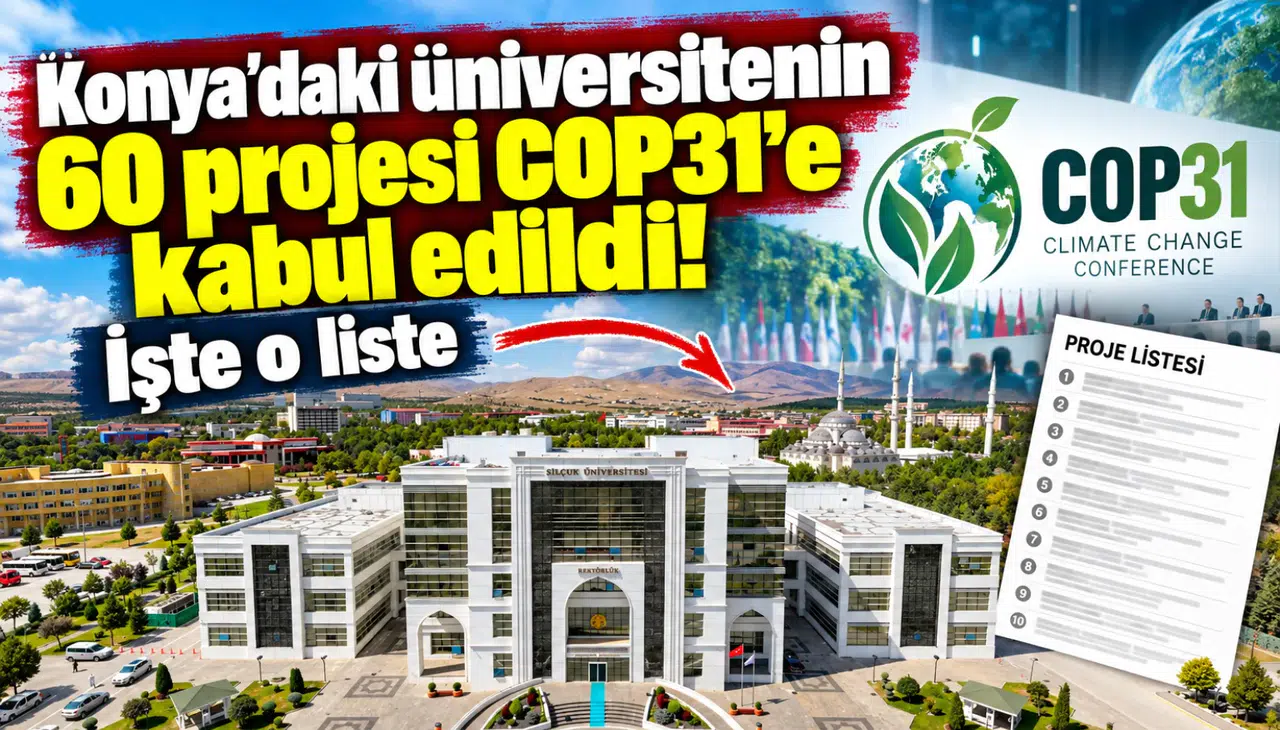 Konya'daki üniversitenin 60 projesi COP31'e kabul edildi! İşte o liste
