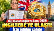 Akif Manaf Sağlık ve Barış Ödülü İngiltere’ye ulaştı! İşte ödülün sahibi