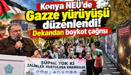 Konya NEÜ'de Gazze yürüyüşü düzenlendi! Dekandan boykot çağrısı