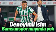 Konyaspor'un deneyimli ismi, Samsunspor maçında yok!