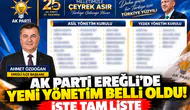 AK Parti Ereğli’de yeni yönetim belli oldu! İşte tam liste…