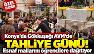 Konya’da Gökkuşağı AVM’de tahliye günü! Esnaf mallarını öğrencilere dağıtıyor