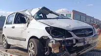 Konya'da feci kaza! Otomobil devrildi, 4 kişi yaralandı