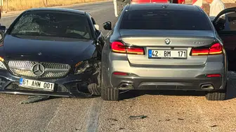 Konya'da korkunç kaza! 3 araç çarpıştı 6 yaralı
