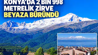 Konya'da 2 bin 998 metrelik zirve beyaza büründü