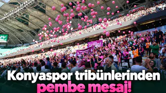 Konyaspor tribünlerinden pembe mesaj!