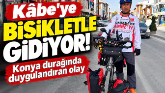Kabe’ye bisikletle gidiyor! Konya durağında duygulandıran olay