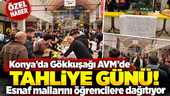 Konya’da Gökkuşağı AVM’de tahliye günü! Esnaf mallarını öğrencilere dağıtıyor