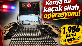 Konya’da kaçak silah operasyonu! 1.986 parça ele geçirildi