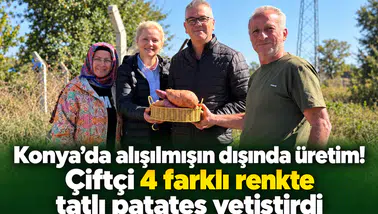 Konya’da alışılmışın dışında üretim! Çiftçi 4 farklı renkte tatlı patates yetiştirdi