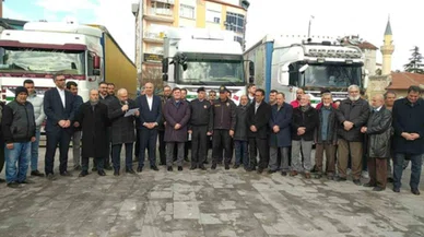 Karaman'dan Gazze'ye 4 tır insani yardım malzemesi gönderildi