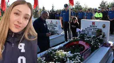 Şehit polis Şeyda Yılmaz, kabri başında anıldı