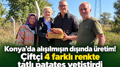 Konya’da alışılmışın dışında üretim! Çiftçi 4 farklı renkte tatlı patates yetiştirdi