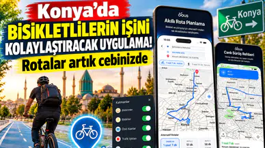 Konya’da bisikletlilerin işini kolaylaştıracak uygulama! Rotalar artık cebinizde