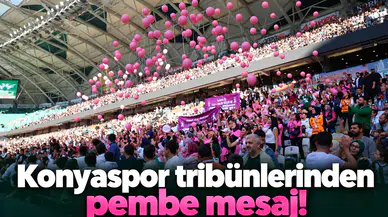 Konyaspor tribünlerinden pembe mesaj!