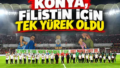 Konya, Filistin için tek yürek oldu! İşte maçtan yansıyanlar