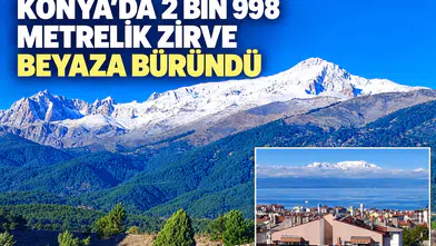 Konya'da 2 bin 998 metrelik zirve beyaza büründü