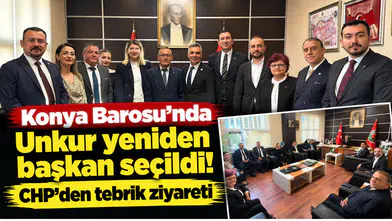 Konya Barosu’nda Unkur yeniden başkan seçildi! CHP’den tebrik ziyareti