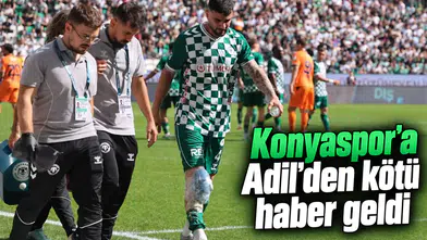 Konyaspor'u yıkan sakatlık! Adil'de çapraz bağ yırtığı