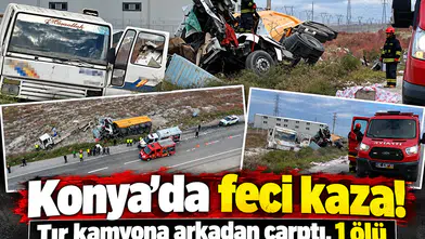 Konya’da feci kaza! Tır kamyona arkadan çarptı, 1 ölü