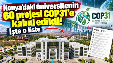 Konya'daki üniversitenin 60 projesi COP31'e kabul edildi! İşte o liste
