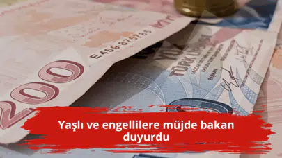Yaşlı ve engellilere müjde bakan duyurdu