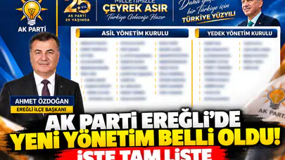 AK Parti Ereğli’de yeni yönetim belli oldu! İşte tam liste…