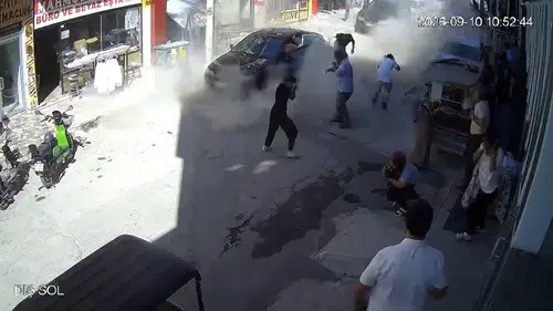 Konya'da iş yerinde korkutan patlama! O anlar kamerada