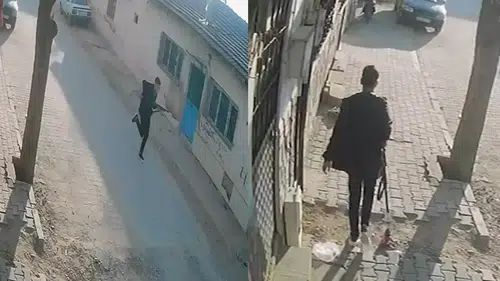 Okul saldırısında yeni görüntüler! Pompalı tüfekle böyle ilerledi