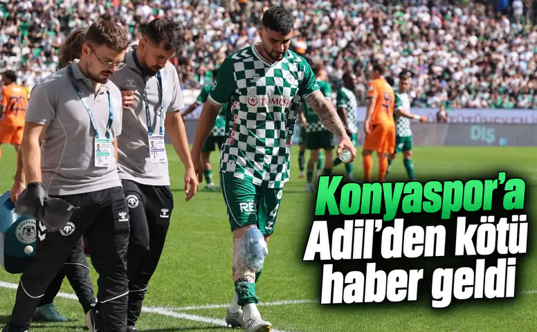 Konyaspor'u yıkan sakatlık! Adil'de çapraz bağ yırtığı