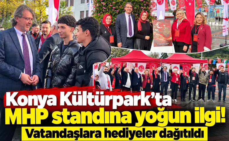 Konya Kültürpark’ta MHP standına yoğun ilgi! Vatandaşlara hediyeler dağıtıldı