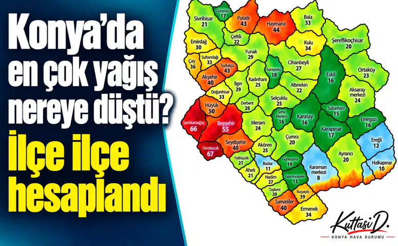 Konya’da en çok yağış nereye düştü? İlçe ilçe hesaplandı